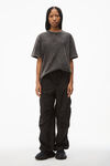 alexander wang embossed logo tee in compact jersey acid black