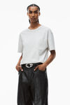 alexander wang pocket tee in high twist jersey light heather grey