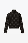 alexander wang 弹力尼龙水晶徽标装饰高领衫 black