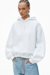 Alexander Wang white 发泡徽标装饰硬挺毛圈布连帽衫