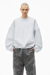 Alexander Wang light heather grey logo embroidered oversized sweatshirt in cotton