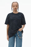 Alexander Wang washed black 棉质平纹针织布中性徽标装饰 t 恤