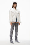 alexander wang 天然牛仔徽标机车夹克 vintage white