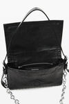 Alexander Wang black black memory leather ricco slim flap bag
