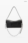 Alexander Wang black black memory leather ricco slim flap bag