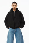 Alexander Wang black 厚实摇粒绒星星图案拉链连帽衫