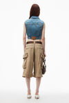 alexander wang 牛仔紧身机车背心 vintage medium indigo