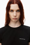 alexander wang shrunken tee in high twist jersey    black