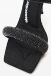 Alexander Wang washed black julie 105mm denim crystal hotfix tubular sandal