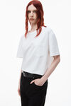 Alexander Wang white pocket tee in high twist jersey