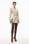 alexander wang belted blazer dress in wool tailoring feather