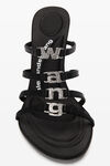 alexander wang nala 105 logo sandal in satin black