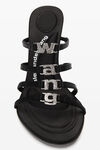 alexander wang nala 105 徽标缎面凉鞋 black