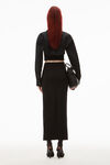 alexander wang layered smocked cami in compact cotton black