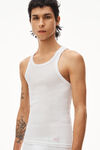 alexander wang tank in ribbed cotton white