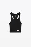 alexander wang 罗纹平纹针织布短款工字背心 black