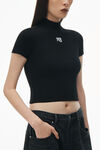 alexander wang 紧身针织半高领上衣 black