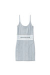 alexander wang logo elastic dress in ribbed jersey grey