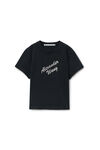 Alexander Wang black black crystal hotfix & cotton logo tee