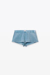 Alexander Wang washed blue 华夫纹针织棉弹力男童短裤