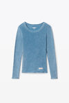 Alexander Wang washed blue 罗纹棉长袖 t 恤