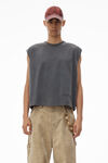 Alexander Wang vintage grey 棉质平纹针织布男士无袖背心