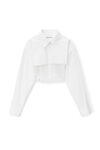 alexander wang layered smocked cami in compact cotton white