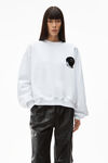 alexander wang buzz cut graphic pullover in terry bright white