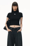 alexander wang 紧身针织半高领上衣 black