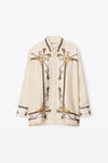 alexander wang baroque button down in silk twill ivory multi