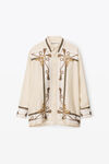 alexander wang baroque 真丝斜纹布系扣上衣 ivory multi