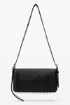 Alexander Wang black ricco medium flap bag in lambskin leather