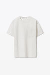 alexander wang pocket tee in high twist jersey light heather grey