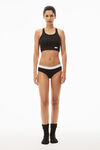 Alexander Wang black cropped racerback tank in ribbed cotton jersey