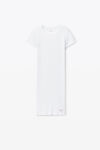 Alexander Wang white crystal hotfix short-sleeve loungewear minidress