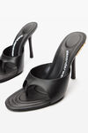 Alexander Wang black lucienne 105mm thong mule in smooth leather