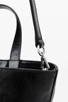 Alexander Wang black punch small tote bag in crackle patent leather
