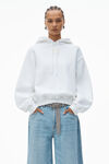 Alexander Wang white 发泡徽标装饰硬挺毛圈布连帽衫