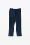 Alexander Wang navy/grey 棒球服细条纹七分裤