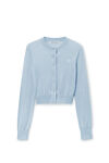 Alexander Wang ariel blue logo-embroidered cropped cardigan in viscose