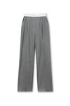 Alexander Wang light heather grey 徽标装饰弹力高腰褶裥长裤