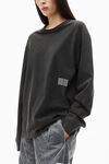 Alexander Wang acid black unisex long-sleeve tee in acid wash jersey