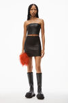 alexander wang 皮革紧身迷你半身裙 black