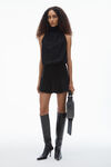 Alexander Wang black 褶饰高领绕颈式连衣裙