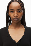 Alexander Wang black cardigan in seamless rib-knit