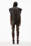 alexander wang oversized moto vest in buttery leather black