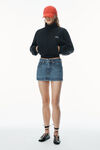 Alexander Wang deep blue comfort stretch denim midi skort