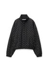 alexander wang hotfix coaches jacket in crinkle nylon black