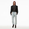 alexander wang  logo print jogger in denim pebble bleach/white