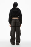 Alexander Wang faded black 棉质短款拉链连帽衫